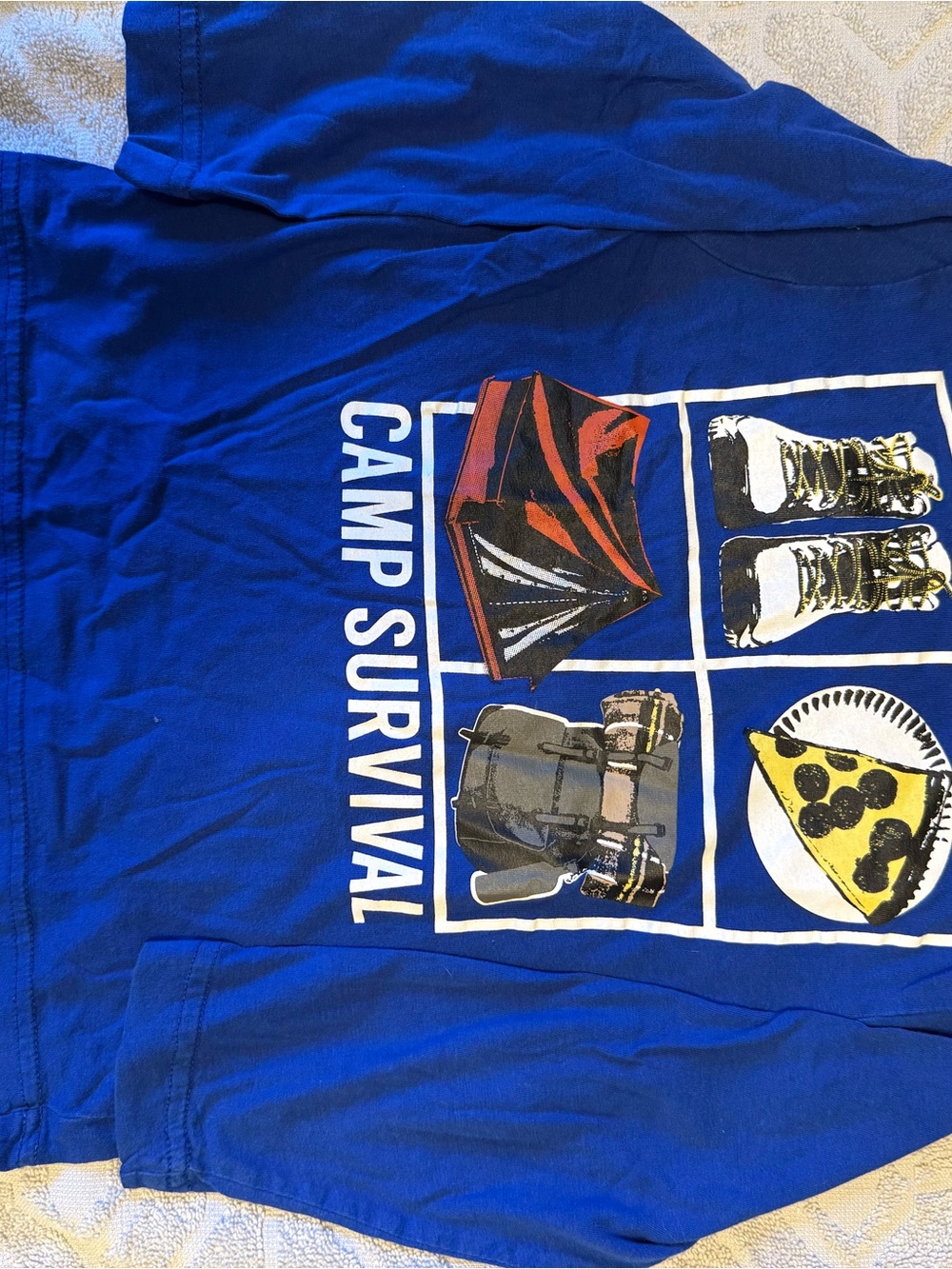 100% cotton Blue Camp Survival long sleeve shirt